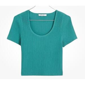 Madewell NWT Women’s Turquoise Waters Sculpted Ottoman Tee size 2